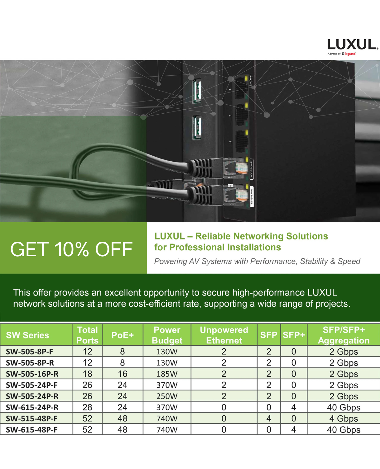 luxul landing 10 off